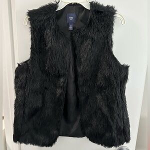 Faux fur black vest by Gap